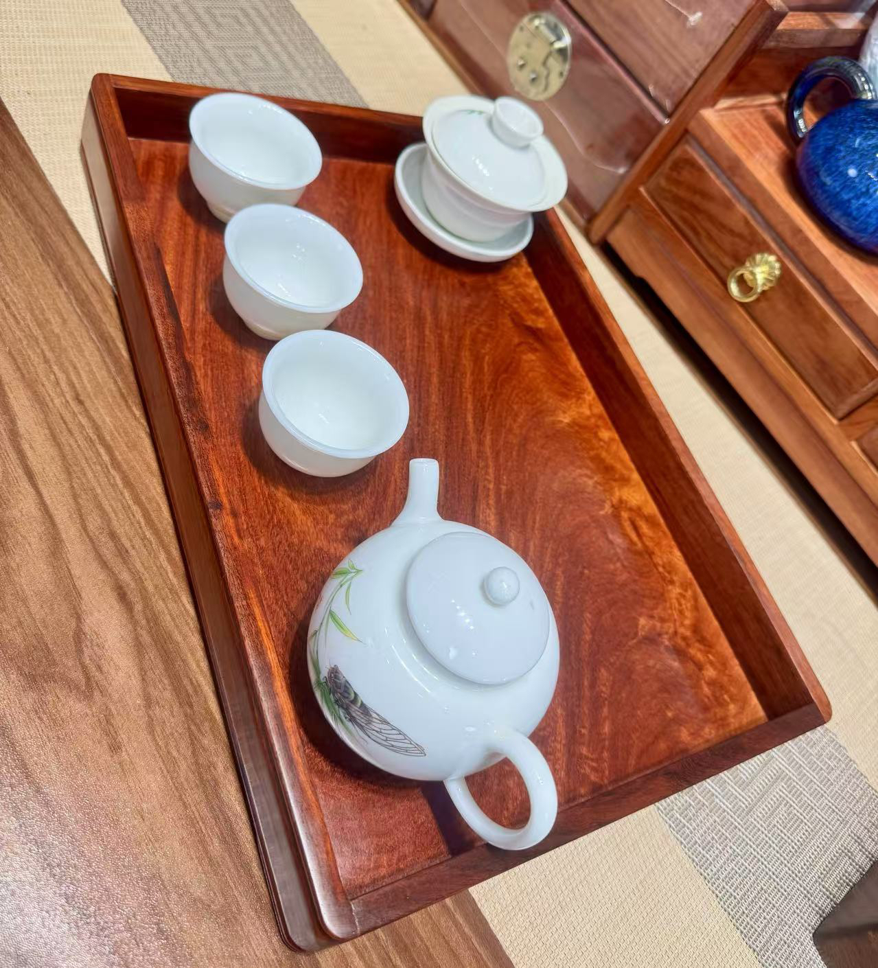 新款实木大号托盘客厅茶几桌面收纳盒茶具收纳独板纹理清晰