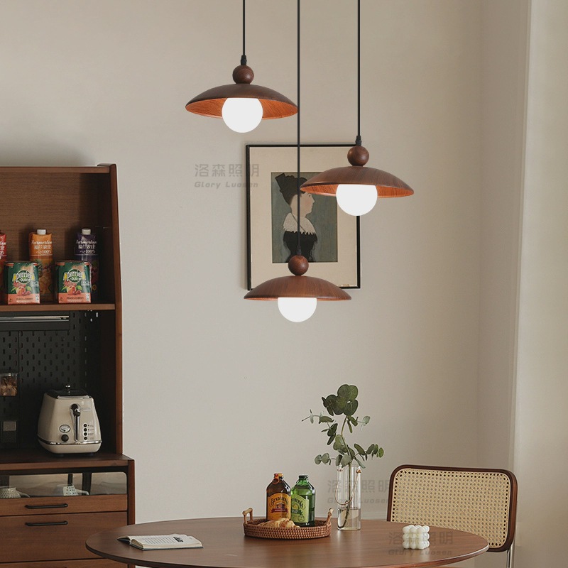 法式中古风高级感卧室床头吊灯侘寂风飞碟餐厅店铺吧台主卧吊线灯