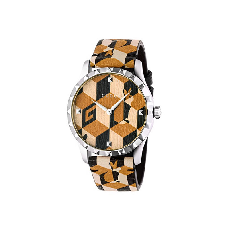 GUCCI/古驰男女同款 腕表 石英机芯 黄色表盘 38mm 全球联保