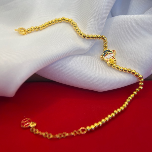 足银珐琅手链 AP613彩色财神爷珠珠手链