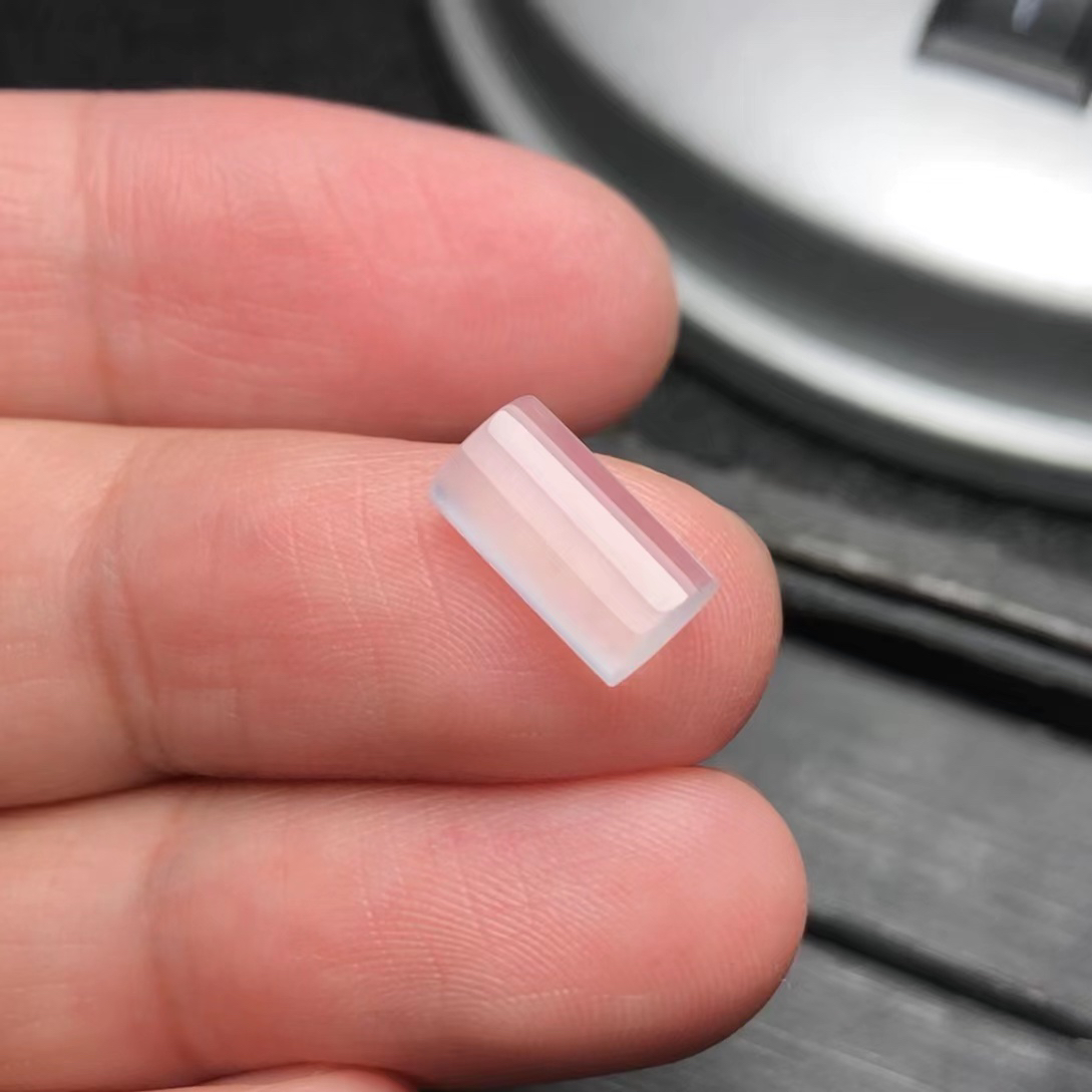 无事柱吊坠半成品冰白色冰透极光切面 11.5×6.2×3