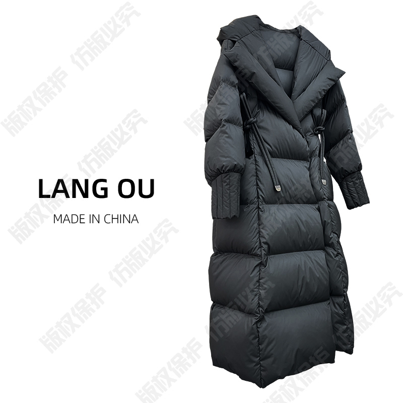 「朗鸥95白鹅绒」“巴黎·走秀款”长款收腰极寒系列鹅绒服女款3665