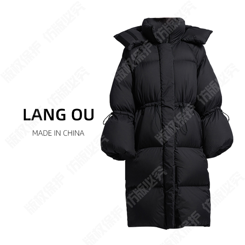 【LANGOU】“巨无霸鹅”95白鹅绒极寒系列可拆卸连帽宽松鹅绒服3560