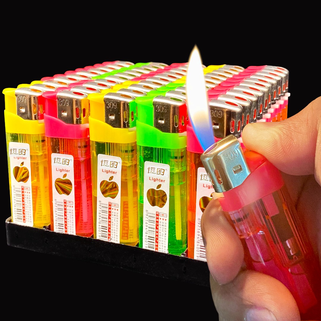 厂家直销经典宽版大号电子明火打火机一次性打火机批发家用点火