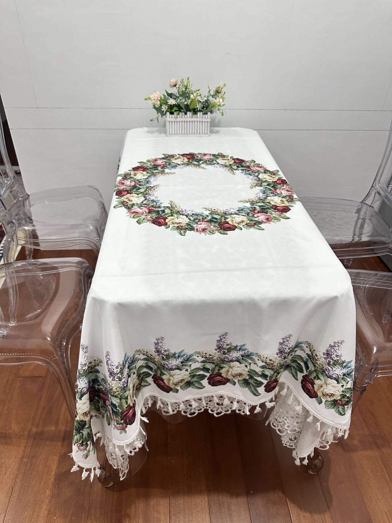 （新疆包邮）乃菲丝  法式浪漫玫瑰印花桌布盖巾复古欧式茶几布台布
