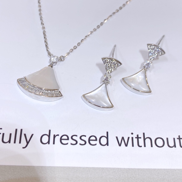 坠链均925银 【梵沙芙】白色恋人扇子套系白月光系列