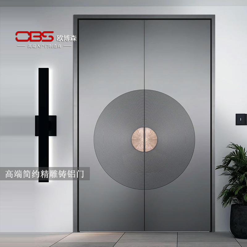 高端别墅子母定制精雕铸铝装甲进户一门一景双开防盗门单门定制