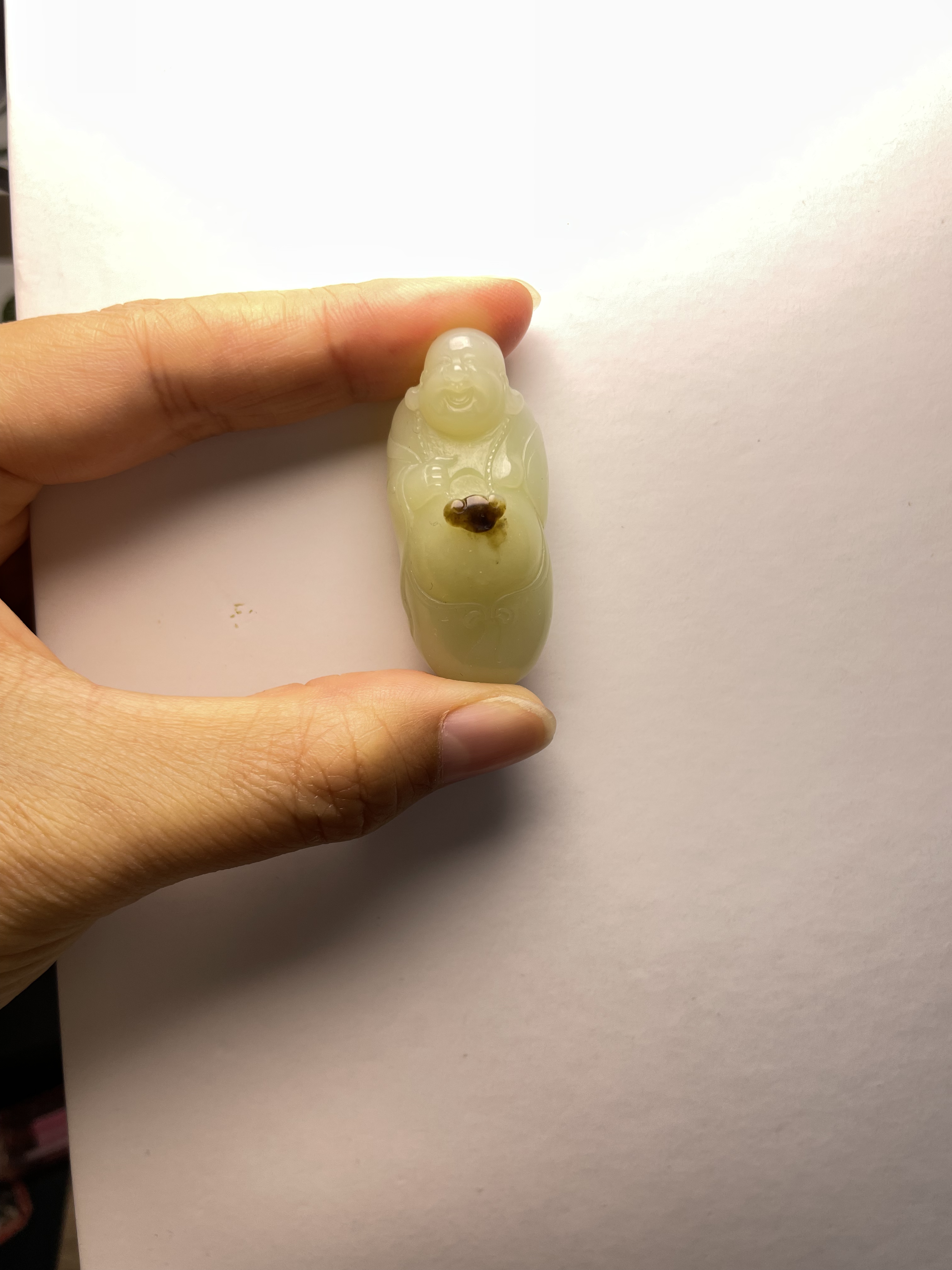 天然和田玉俄料挂件欢喜佛