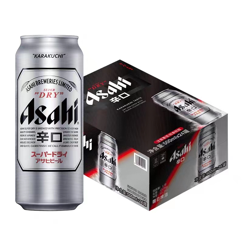 ASAHI/国产朝日啤酒超爽系列生啤500ml*12/24罐整箱啤酒日式黄啤