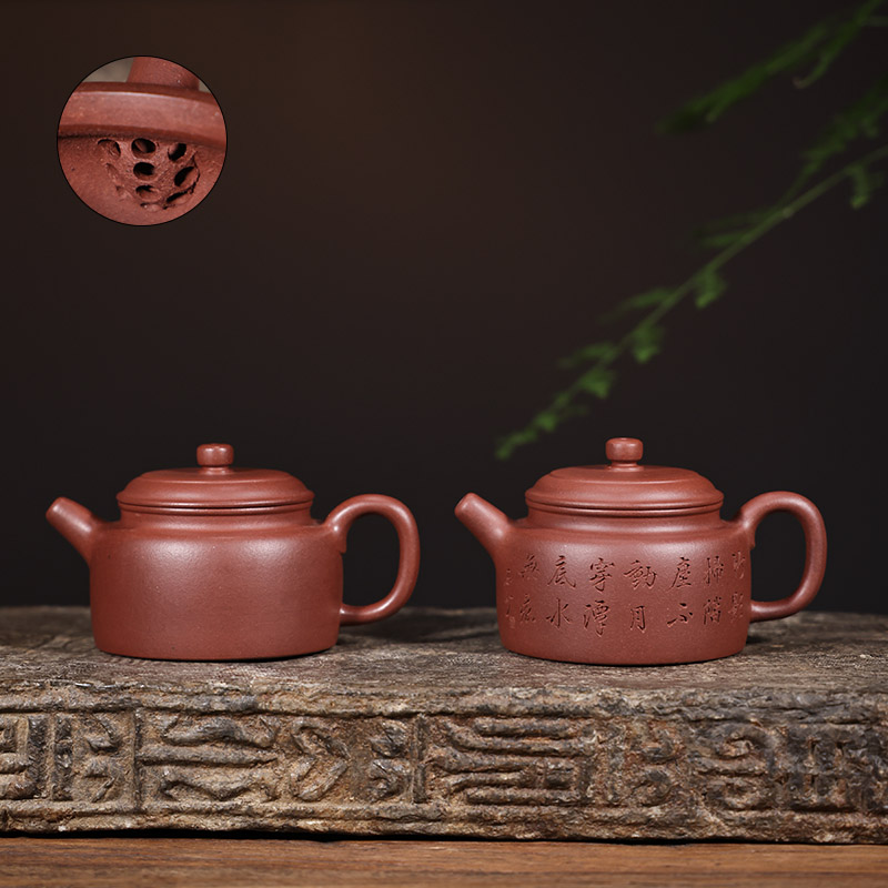 《原矿底槽青》精工半手工大亨德钟紫砂茶壶小容量