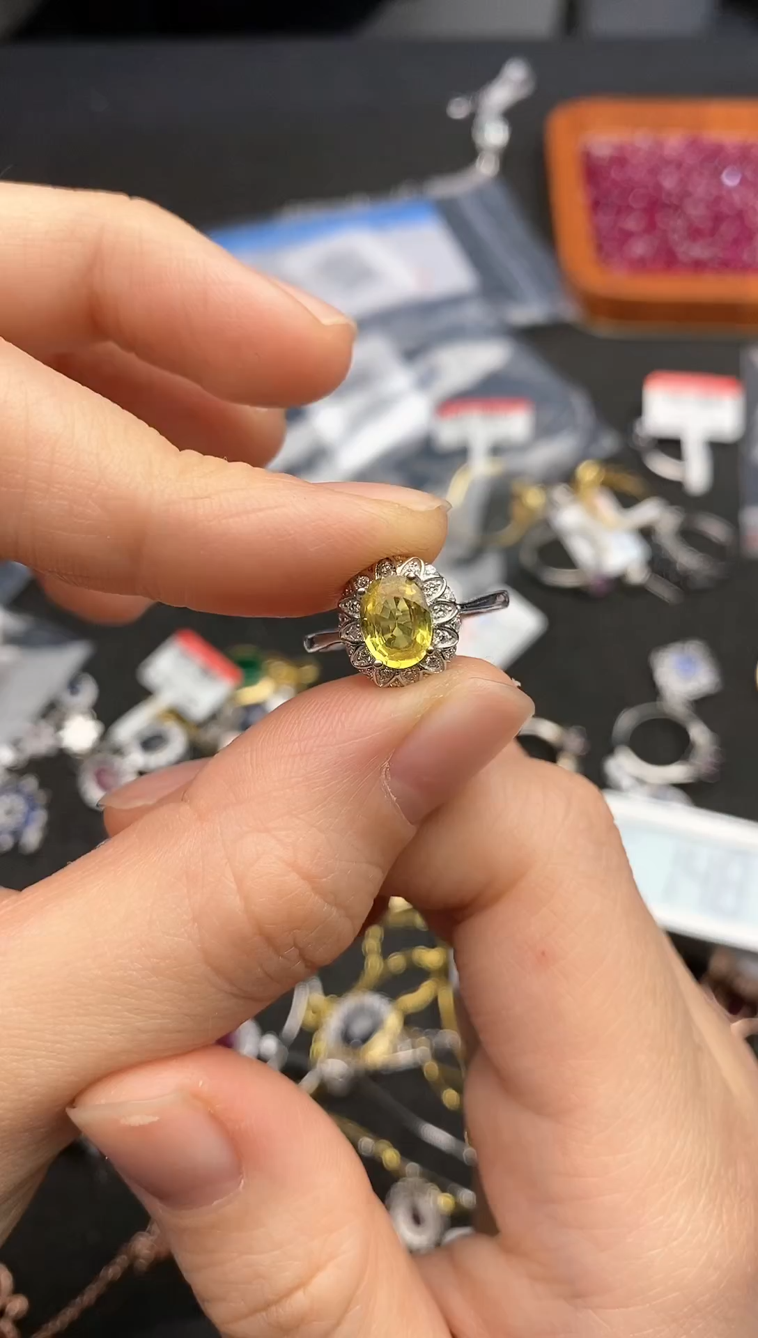【闪购商品】蓝宝石戒指银S925镀金镶嵌戒指