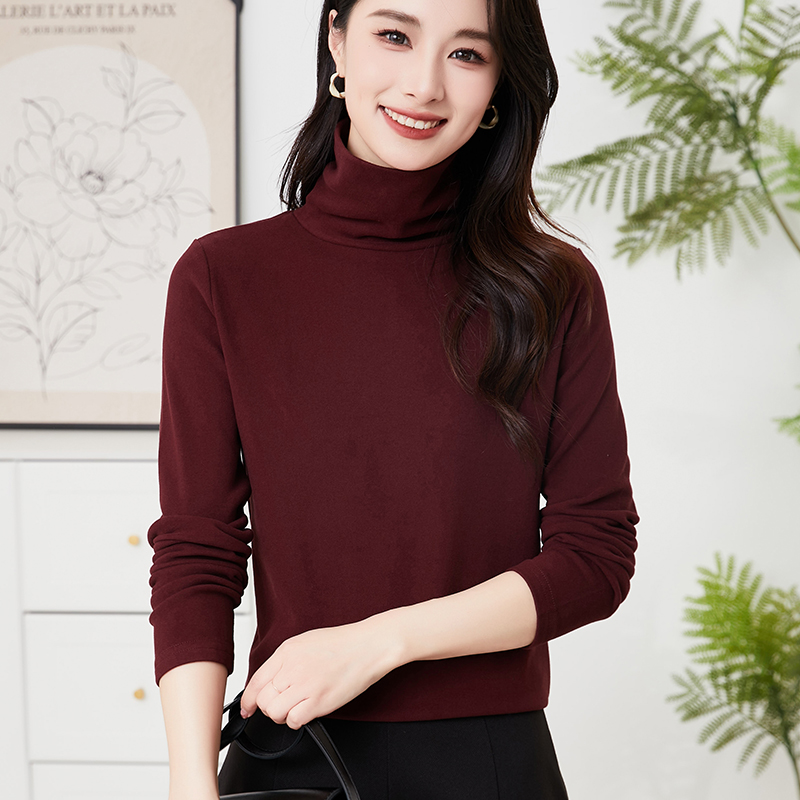 【专柜正品】新款堆堆领打底衫长袖保暖显瘦时尚百搭秋冬女高领