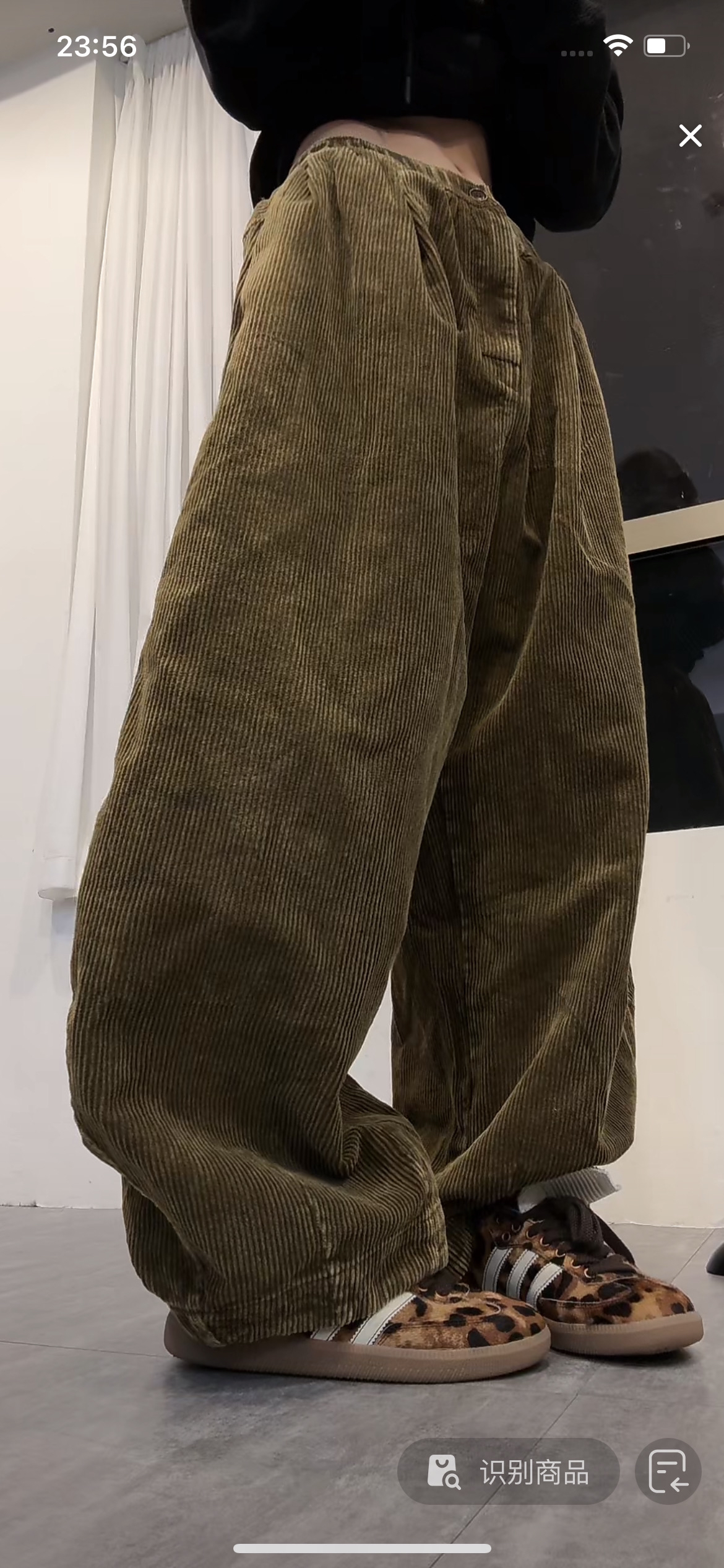 灯芯绒阔腿裤女2024秋冬新款宽松显瘦气球裤廓形复古阔腿休闲裤