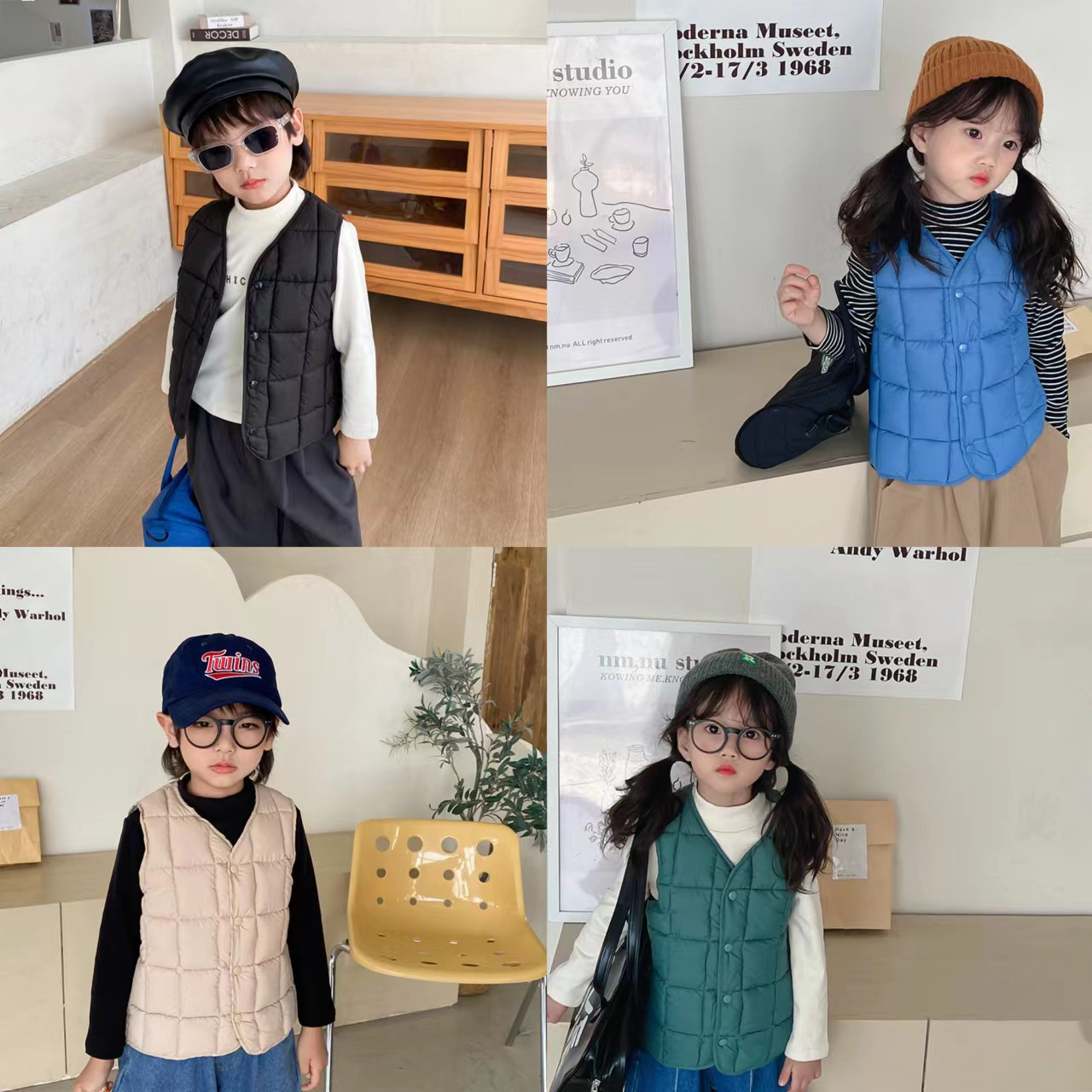 双面穿棉马甲男童女童宝宝马夹坎肩洋气秋冬季加厚童装保暖背心潮