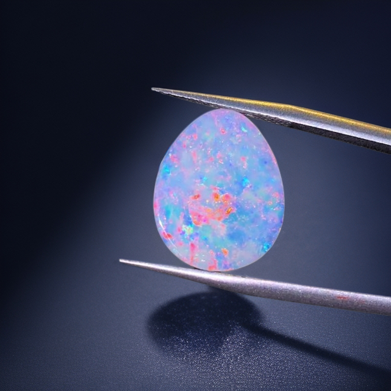 PLAY of COLOUR澳洲天然欧泊七彩裸石不怕水定制戒指吊坠S10579