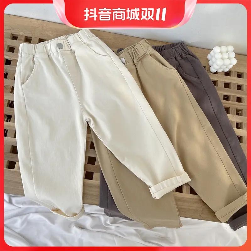 【小扬哥推荐】儿童棉质长裤男童加绒休闲裤子女童哈伦裤宝工装裤