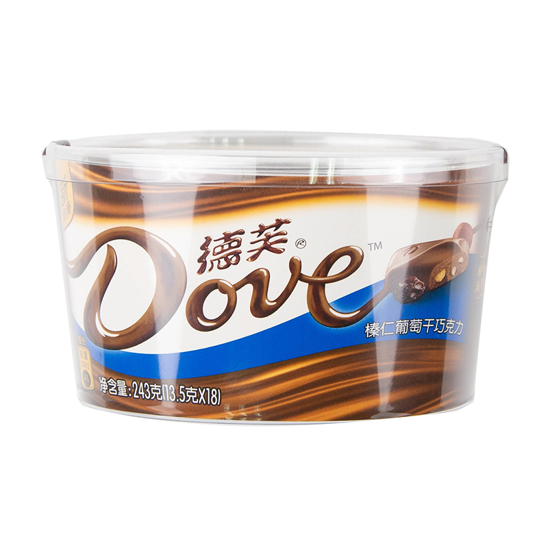 德芙榛仁葡萄干巧克力243g/1碗装