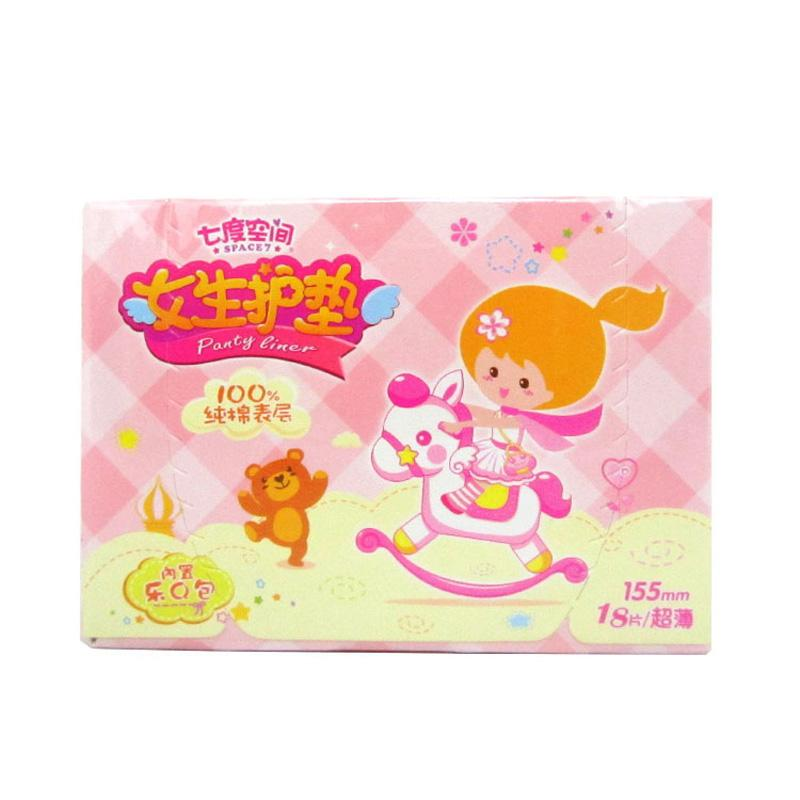 七度空间女生护垫纯棉155mm18片/包