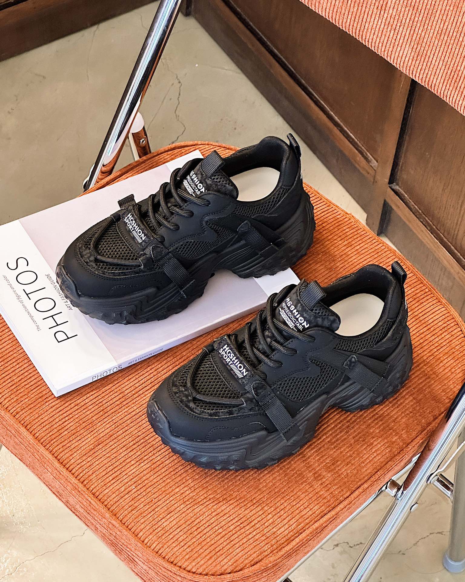 戈美其专柜同款高5公分厚底休闲老爹鞋百搭白配ins韩版190563558