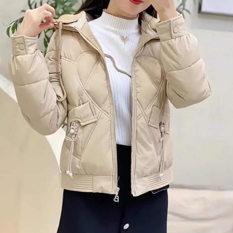 美拉德复古时尚加厚保暖棉服外套女2023冬季新款休闲显瘦连帽棉衣
