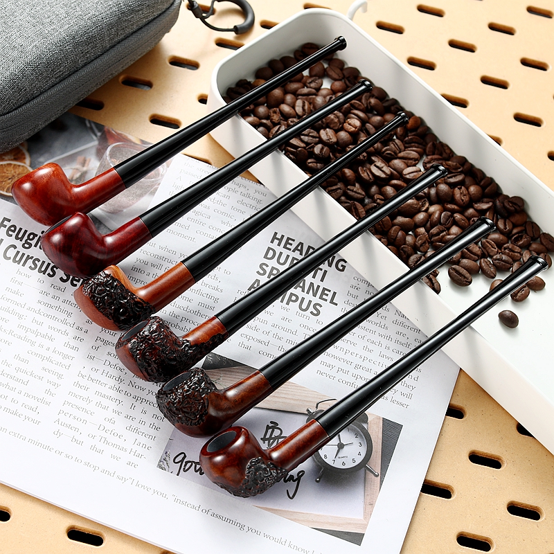 经典阅读斗石楠木烟斗手工直斗新手首选3MM烟道金属过滤一口香