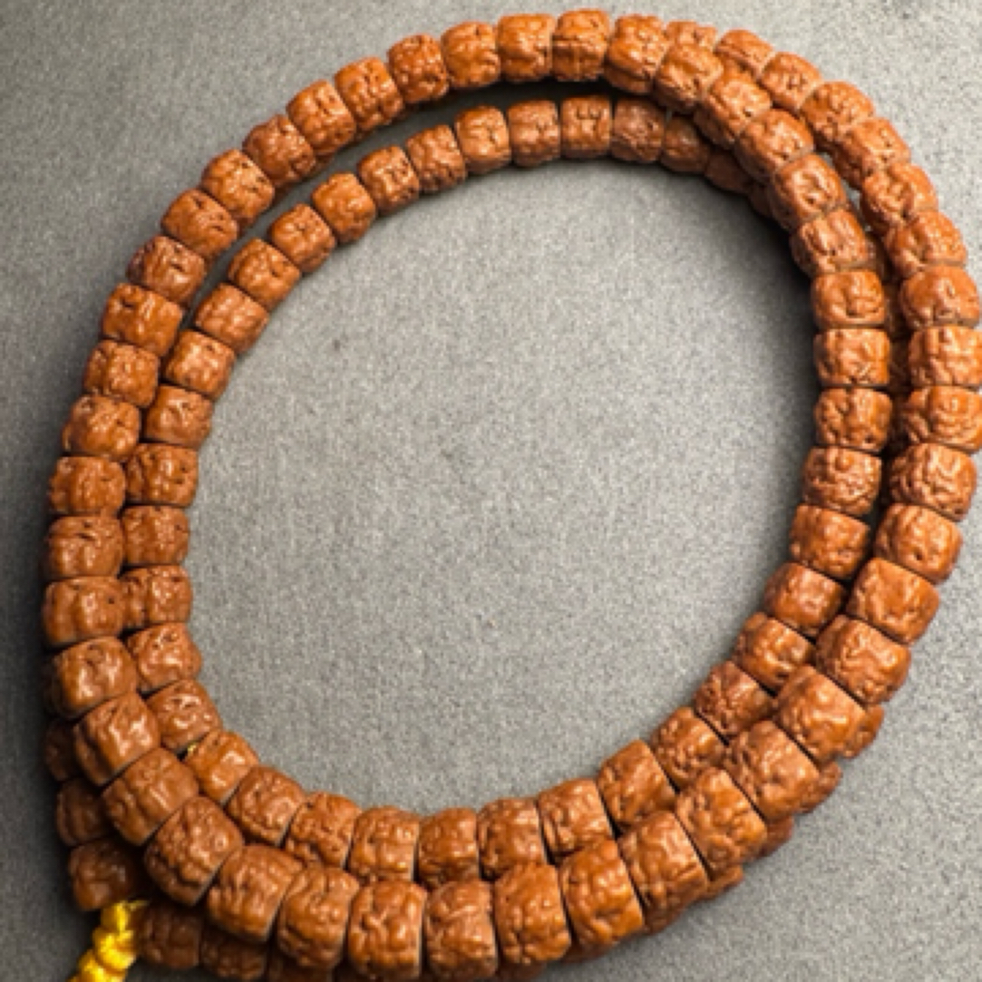 老树红皮藏切佛手108小金刚菩提手串