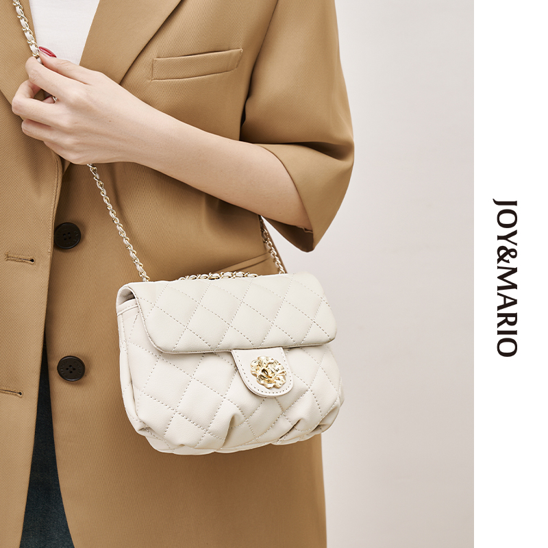 快樂瑪廲2025新款菱格包时尚单肩包高级感链条包休闲斜挎包-0087