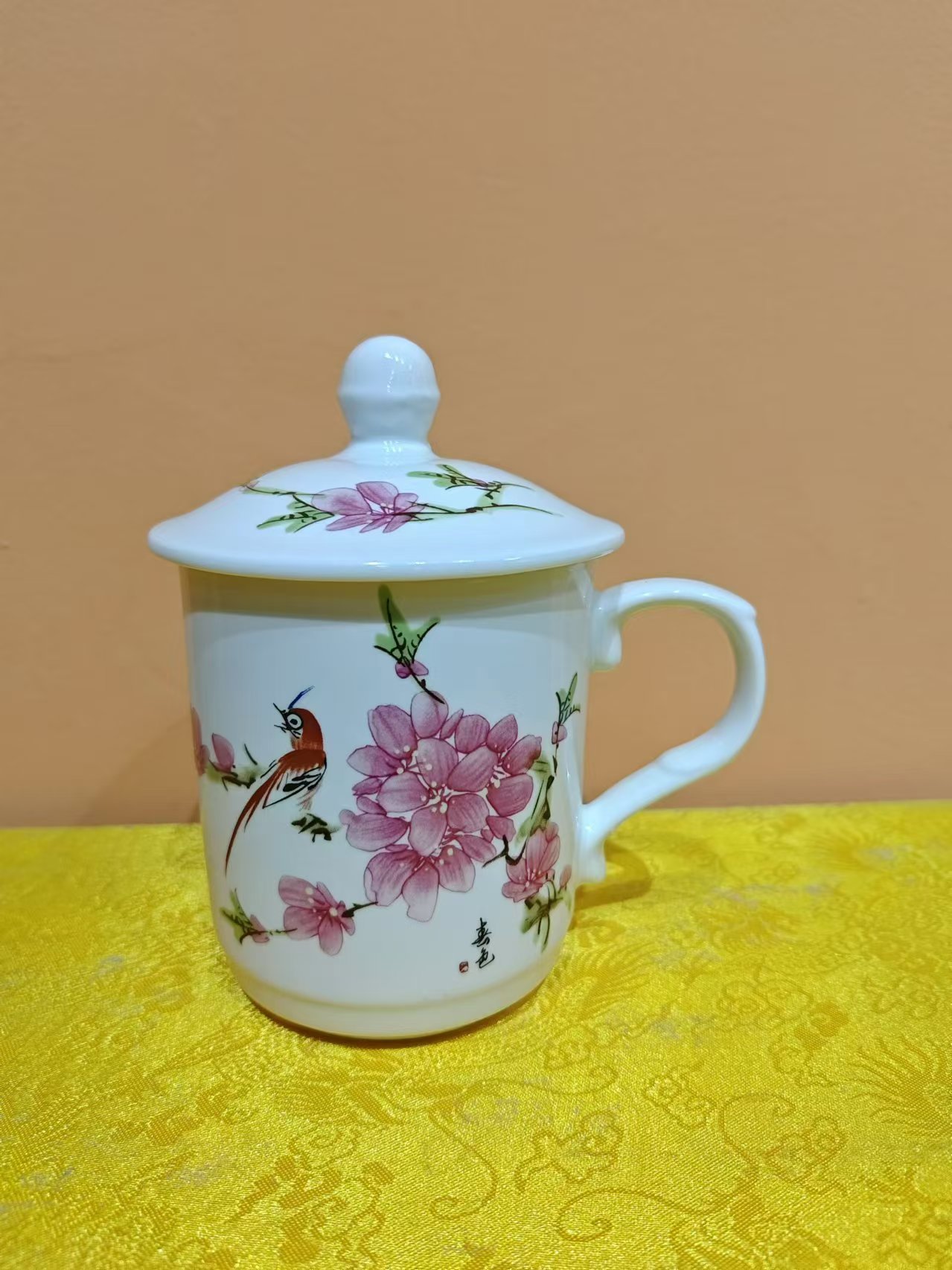 XDT F10景德镇陶瓷水点桃花(不固定一件）