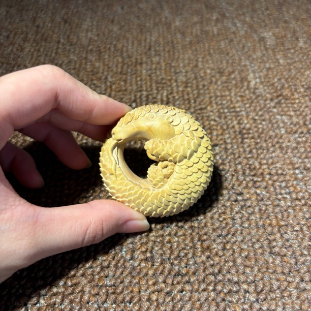 小叶黄杨木富甲天下穿山甲造型挂件车挂包挂件送人自留收藏