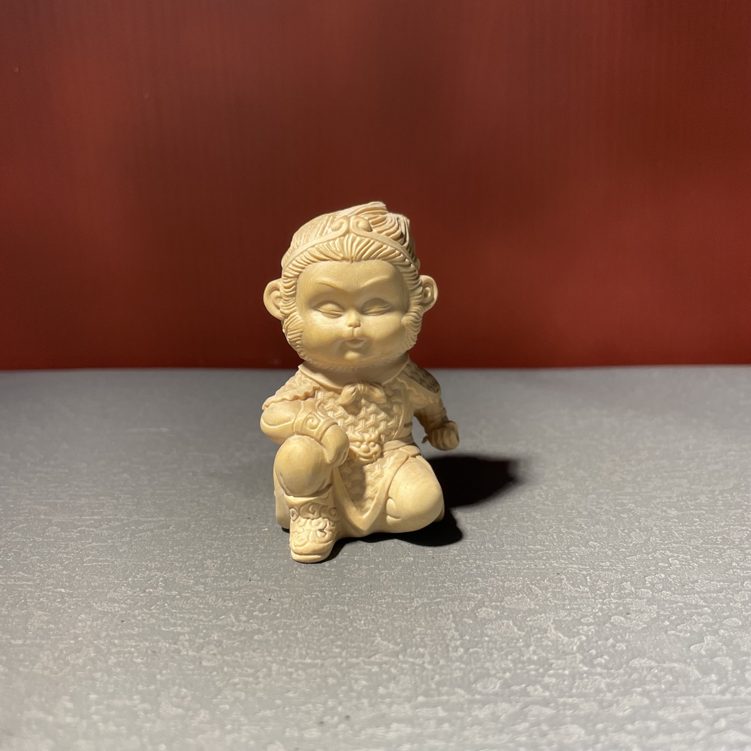 小叶黄杨木孙悟空小摆件车摆可作香插摆件送礼装饰收藏