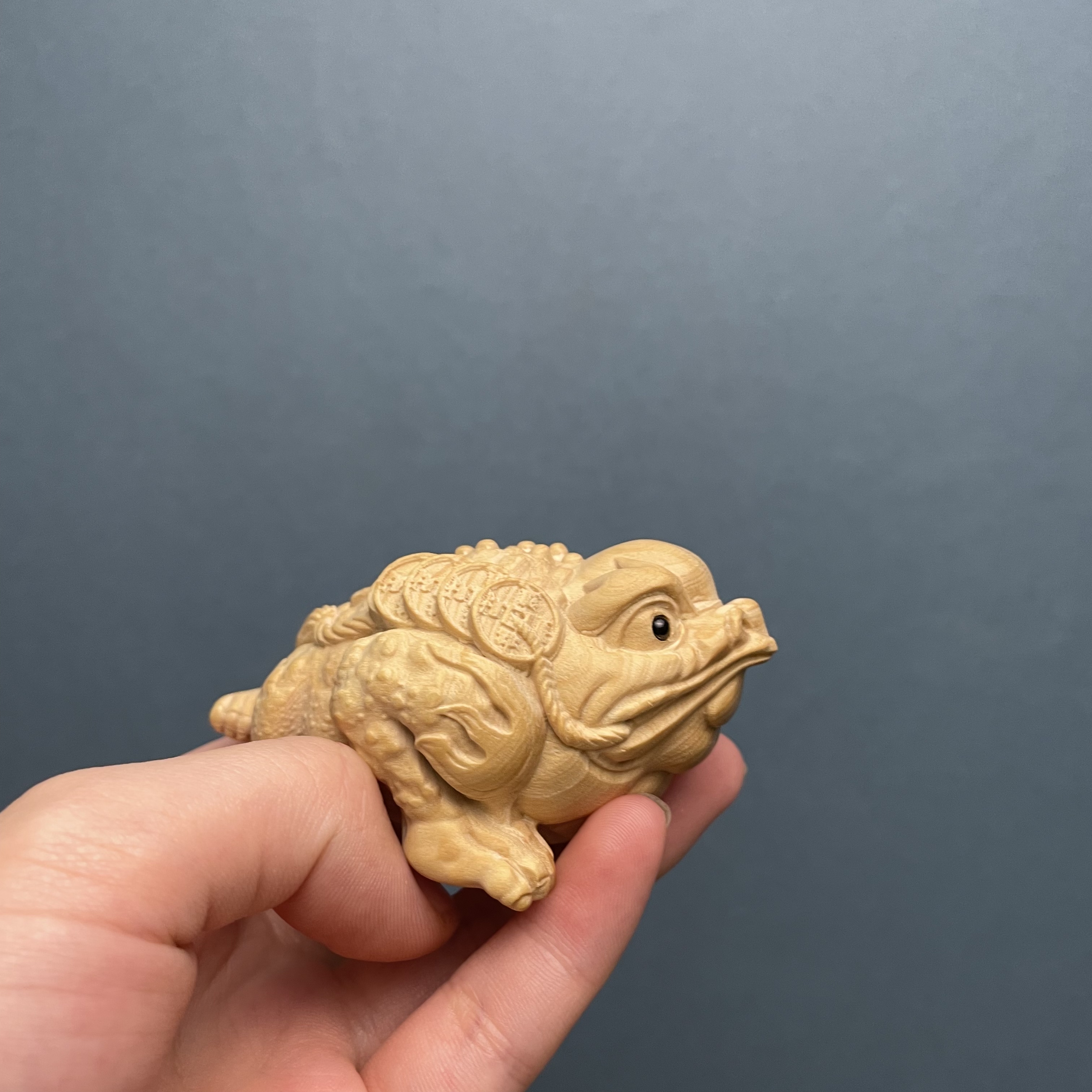 小叶黄杨木原木金蟾摆件茶宠送礼收藏