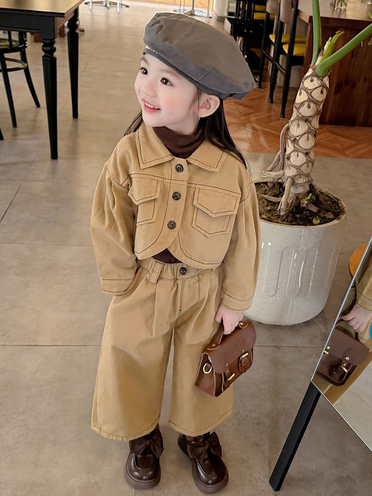 优选女童秋季套装2023新款韩版洋气儿童休闲秋装宝宝时尚小女孩两