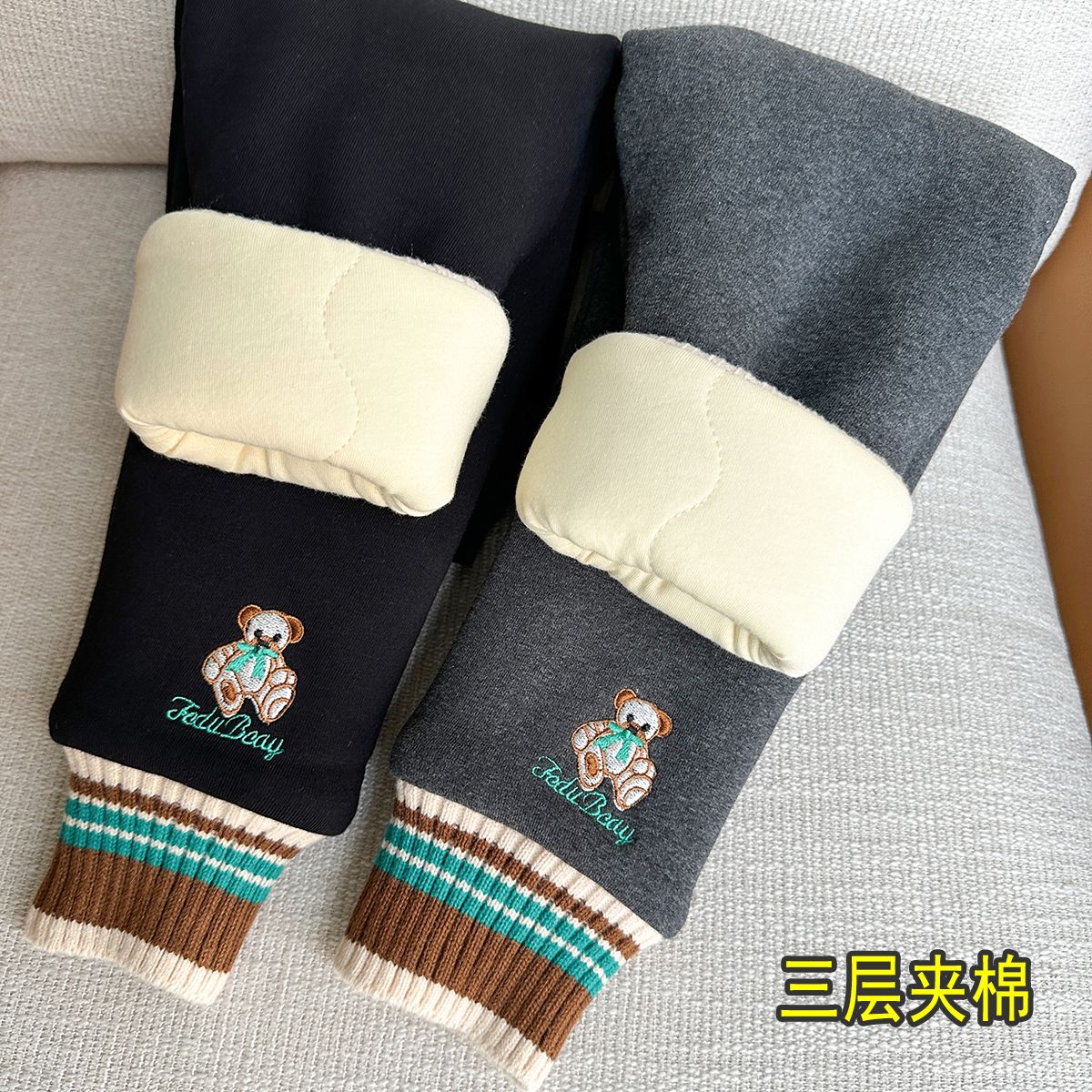 优选儿童棉裤冬外穿宝宝一条过冬裤子特厚加绒女童三层加厚保暖打