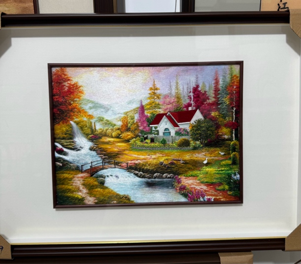 纯手工精品苏绣单面绣挂画