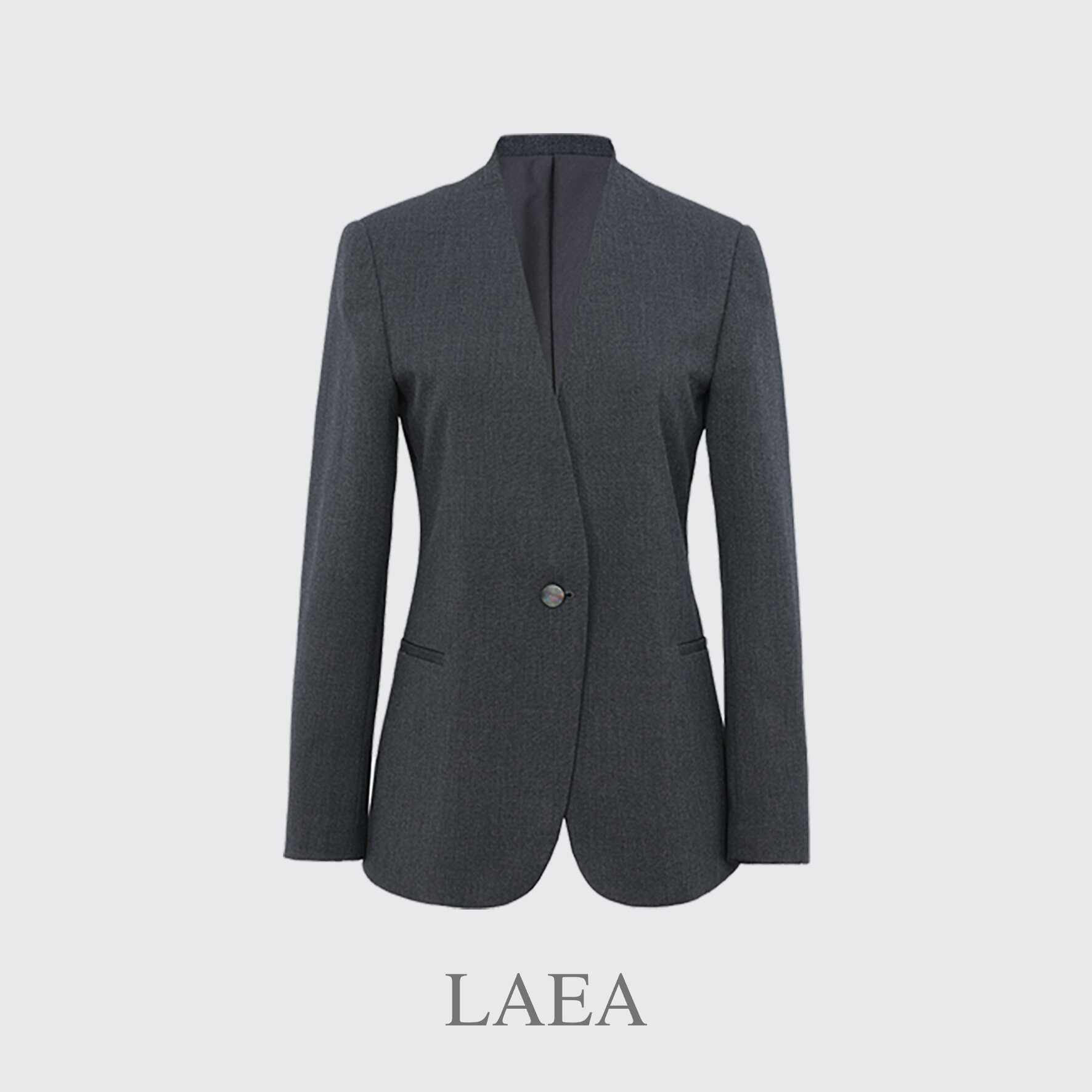 【LAEA】优雅高端无领西装外套新款一粒扣收腰修身时尚气质V领通勤
