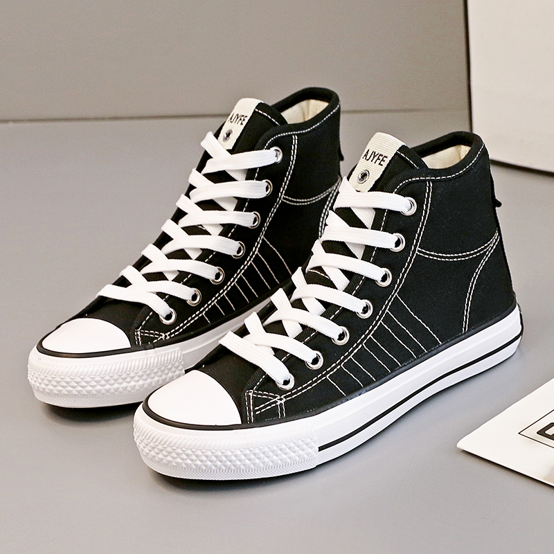 2024年春季新款帆布鞋女鞋休闲百搭高帮透气学生鞋子女A3//CL