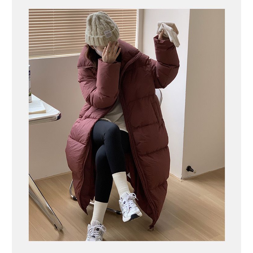 波司澄冬季潮流时尚羽绒服美式立领加厚保暖女长款白鸭绒高个子洋