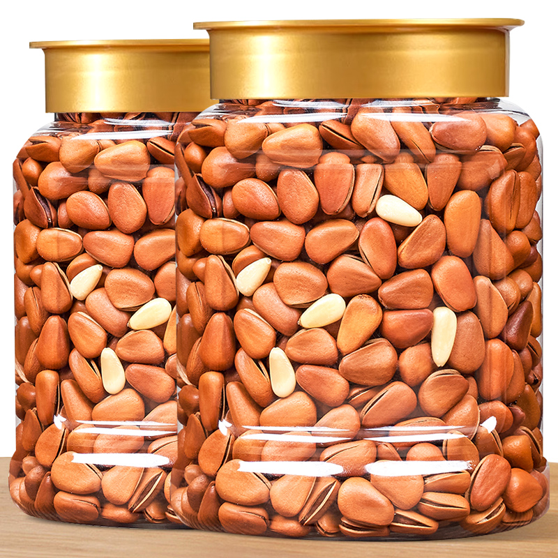 【当季新货】东北松子250/500g罐装原味开口特大颗粒红籽坚果零食