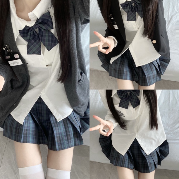 川岛琦55cm【海苔同格】正品日系成品布学院风制服百褶秋冬季学生