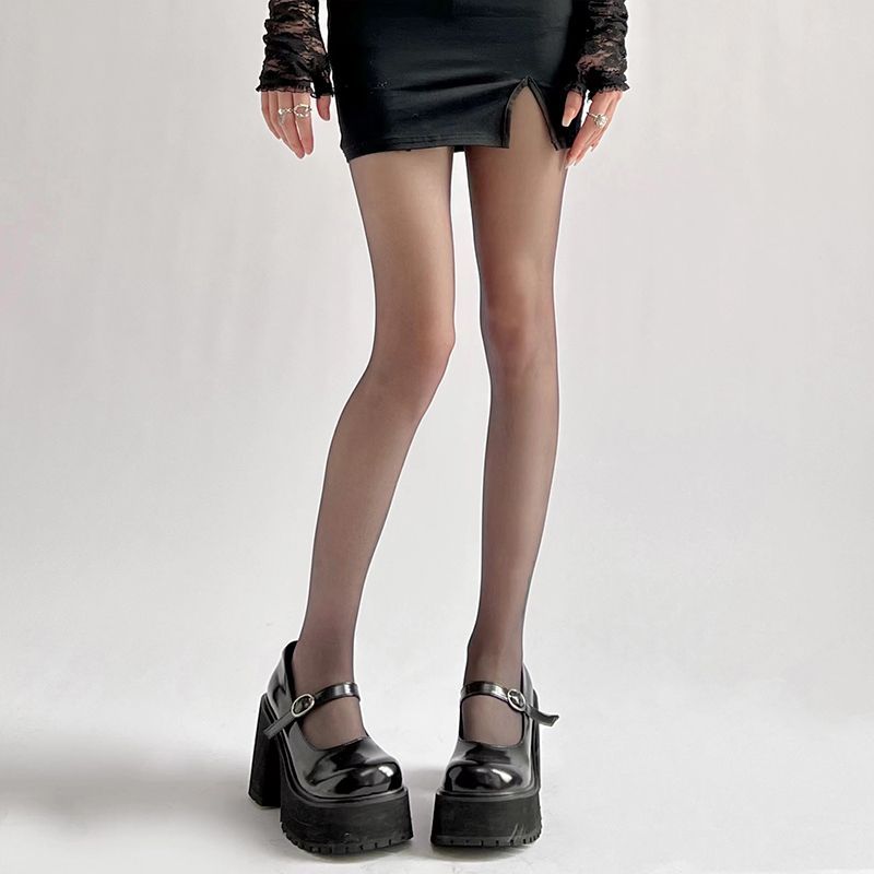 0d黑丝性感纯欲女春秋超薄高透丝袜隐形黑色连裤袜子夏光腿神器