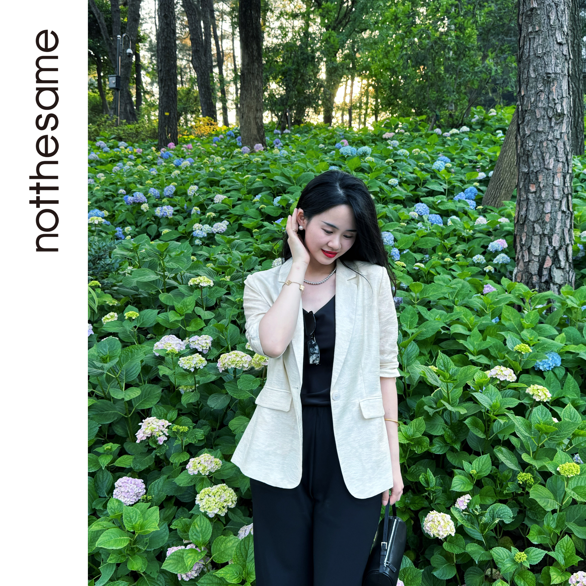 notthesame“智性美“立体裁剪休闲提花刺绣西装气质时尚西服复古