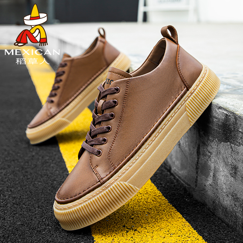 Mexican/稻草人133D895男士运动百搭潮流潮鞋低帮韩版高帮