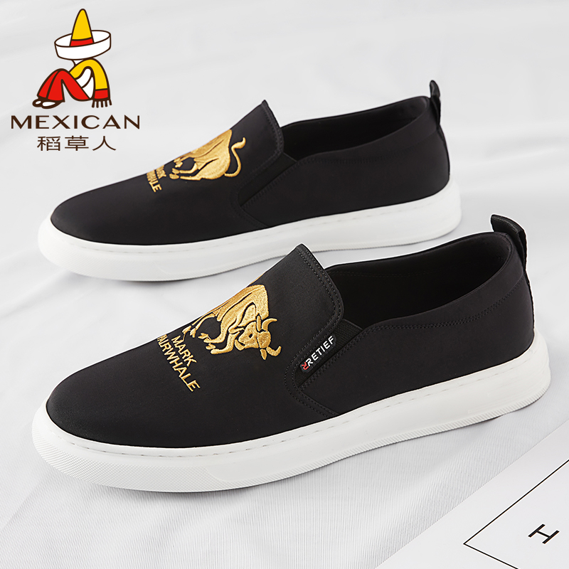 Mexican/稻草人X107D98013男士帆布鞋时尚休闲百搭夏季透气潮流