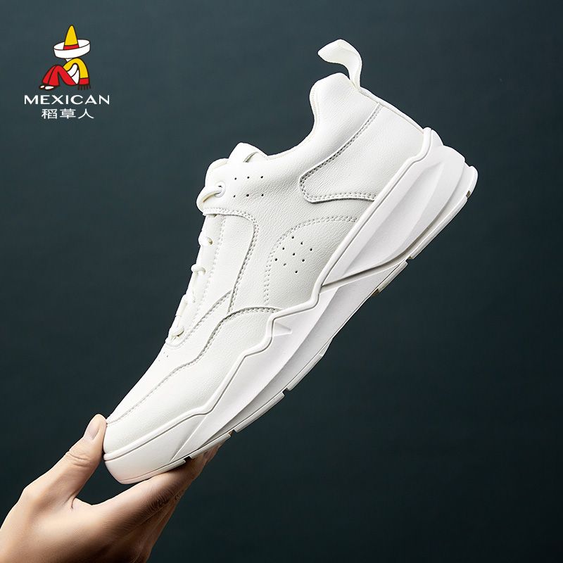 Mexican/稻草人WD80301男鞋潮鞋春秋休闲皮鞋小白鞋冬季百搭板鞋