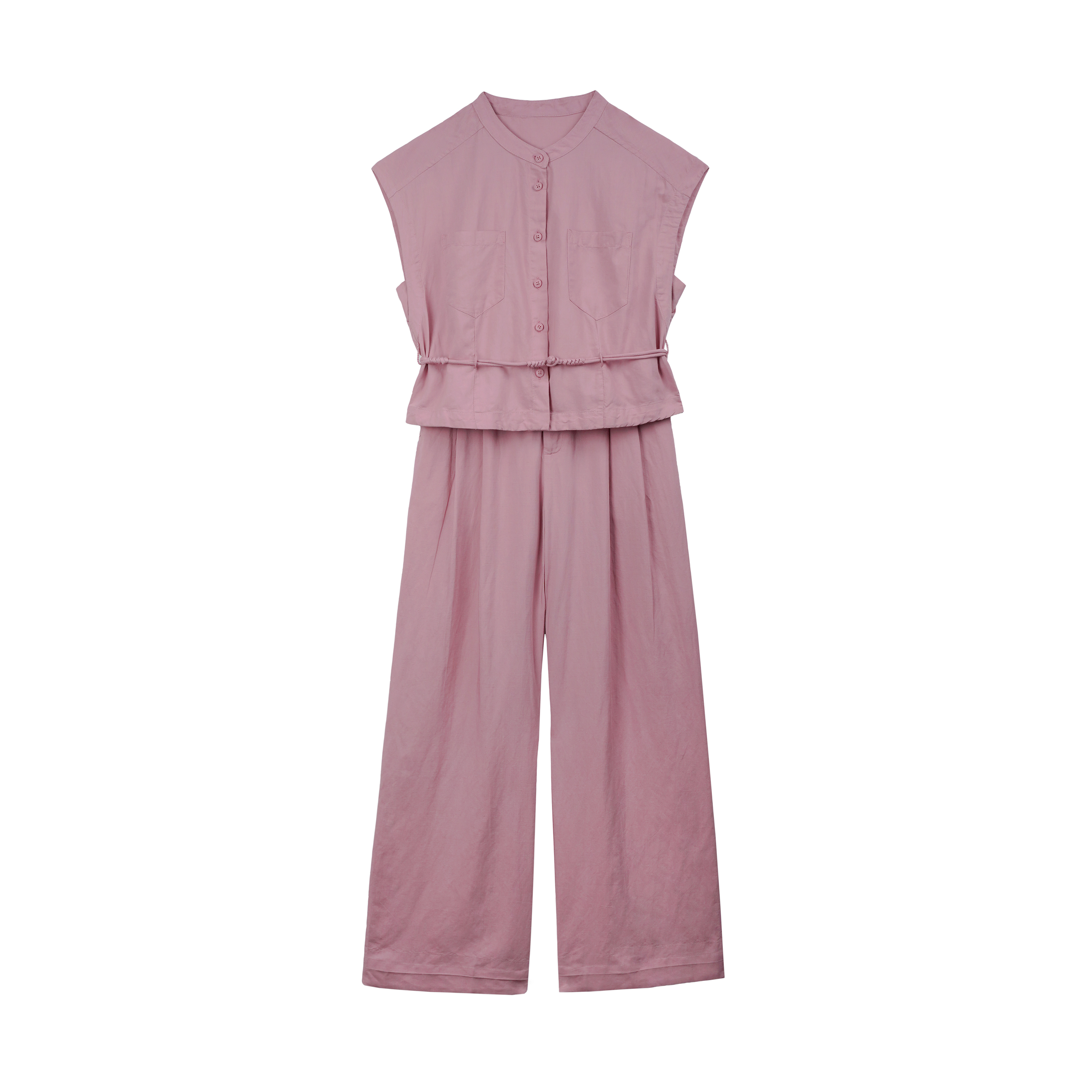 2025新款天丝亚麻液氨工艺气质时尚休闲简约洋气百搭女装裤子套装