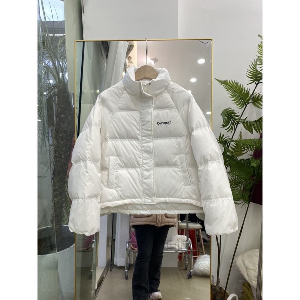 百搭羽绒服女短款2023冬季韩版立领宽松小个子面包服学生加