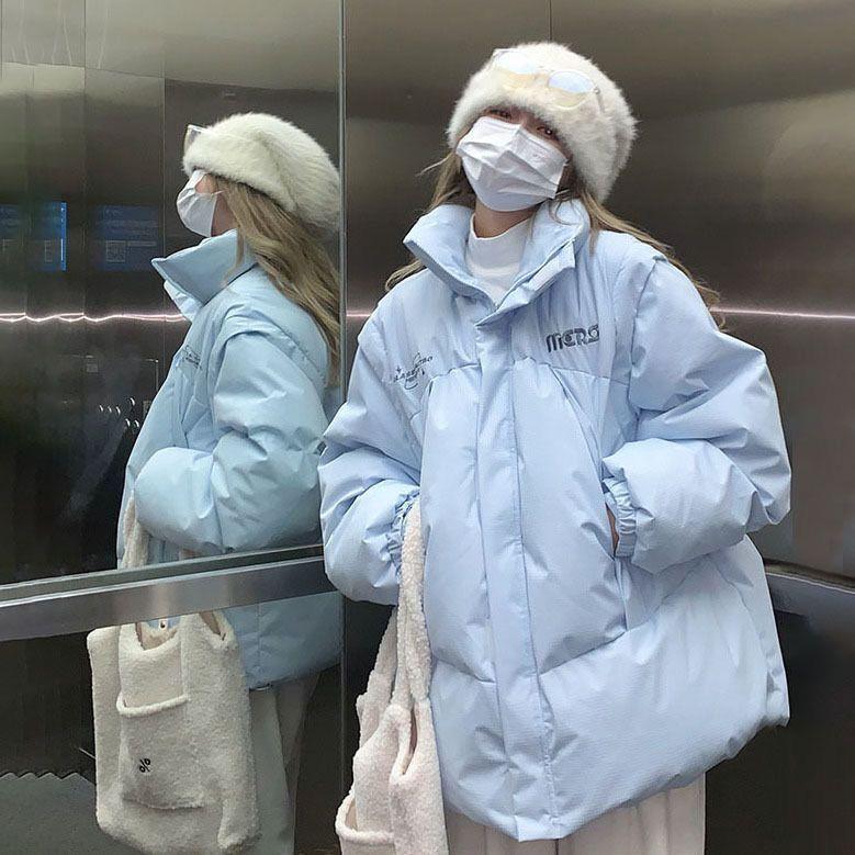 百搭复古冬季羽绒服女小众设计感宽松面包服韩版学生羽绒