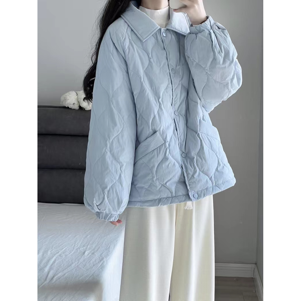 百搭2023羽绒服年轻薄羽绒服女面包服宽松翻领韩版短款外