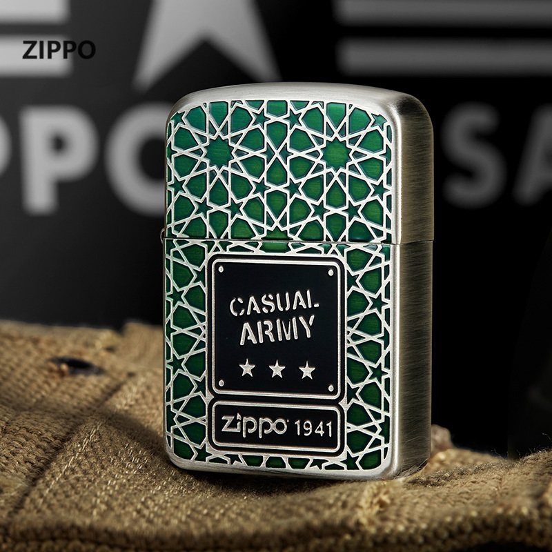 ZIPPO打火机正版 1941复刻-临时军队 经典复古镜面用爆款告白穿搭