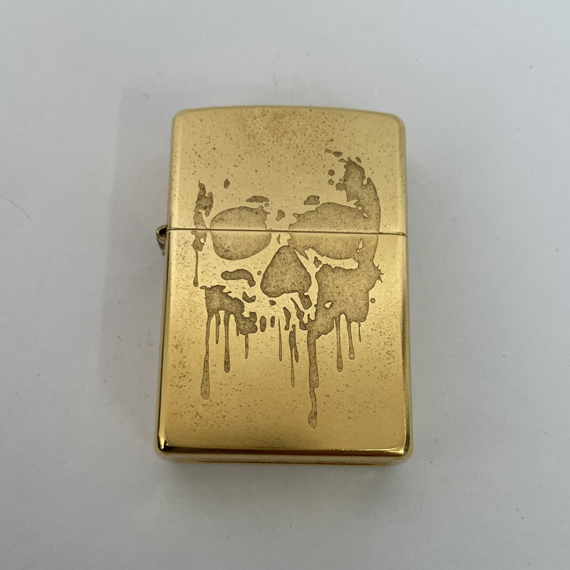 ZIPPO打火机正版融化的骷髅 金色个性骷髅经典男士防风打火机
